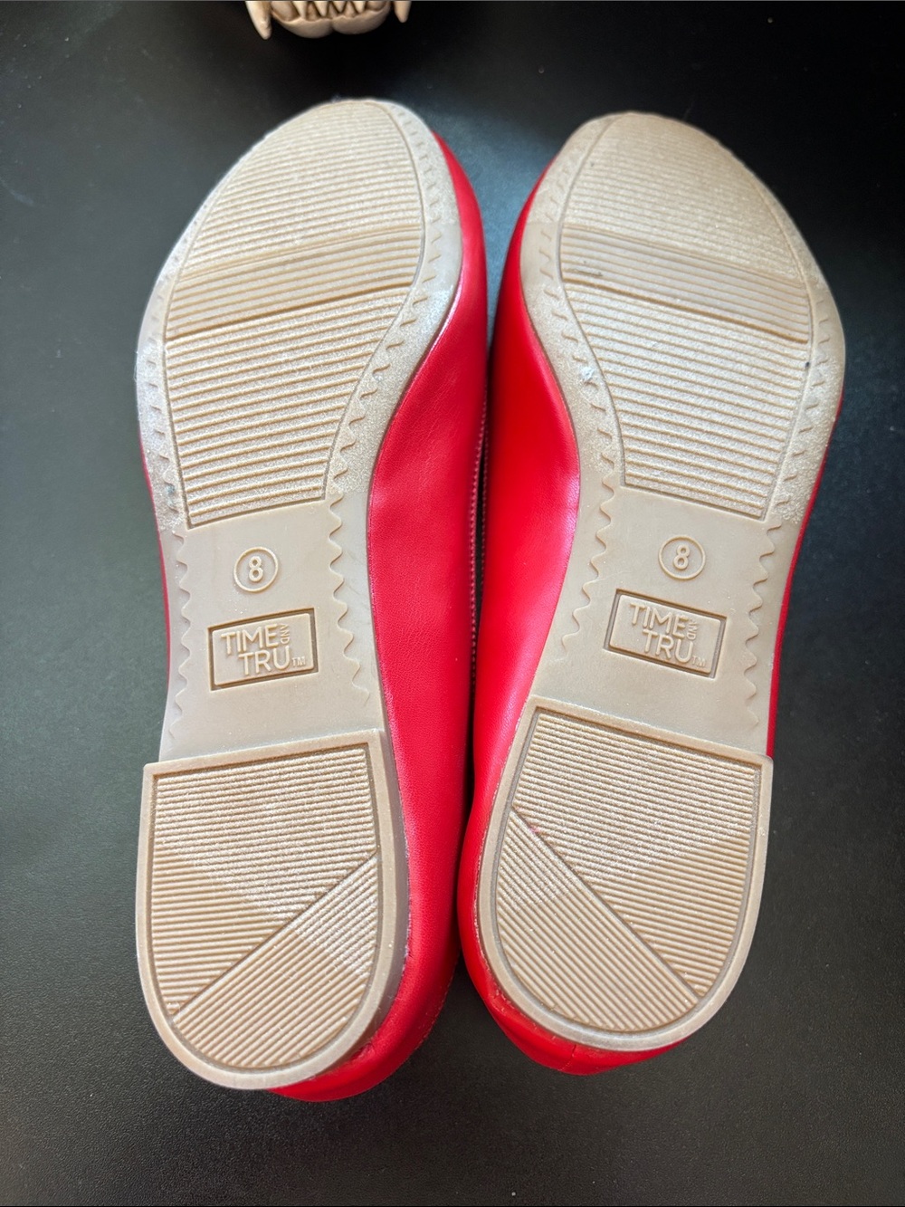 Time and Tru Bright Red Bow Ballet Flats - Picture 3 of 3